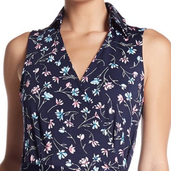 NWT Floral Sleeveless Faux Wrap Jumpsuit - Picture 2 of 2